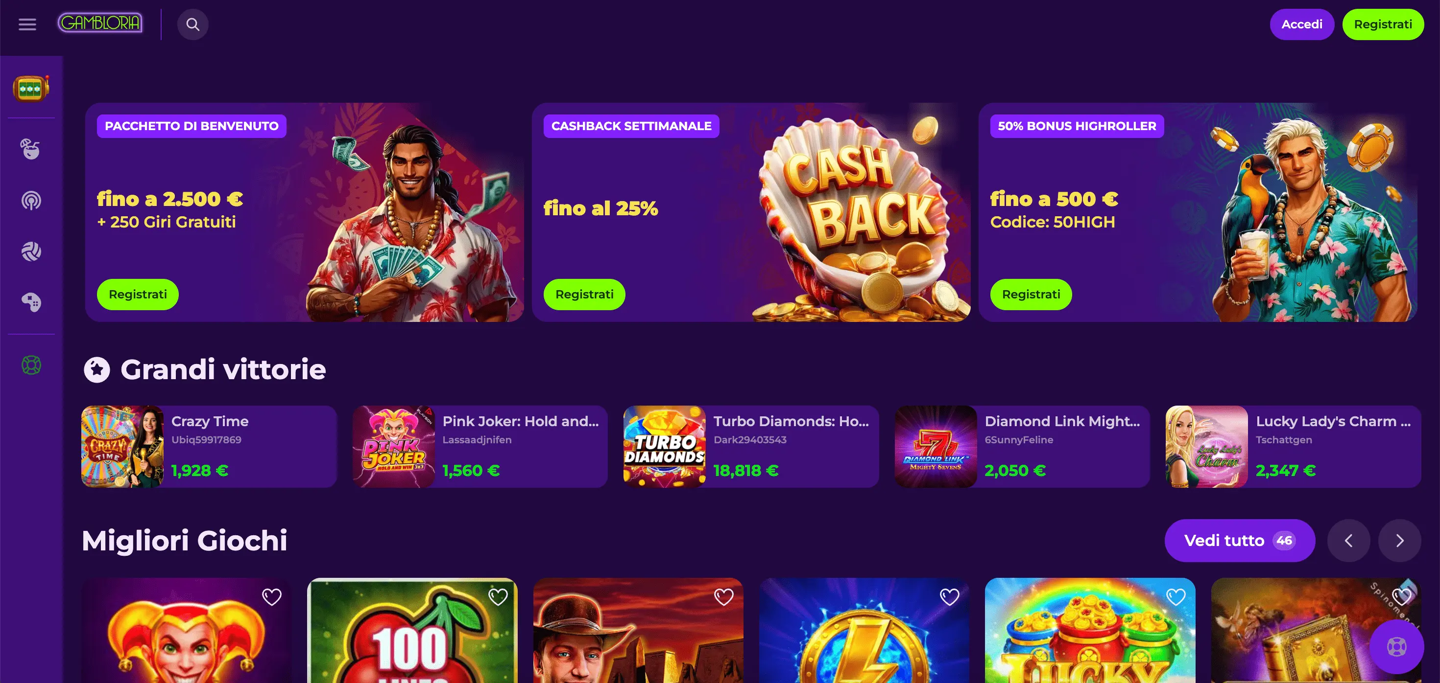 Gambloria - migliori casino onlines