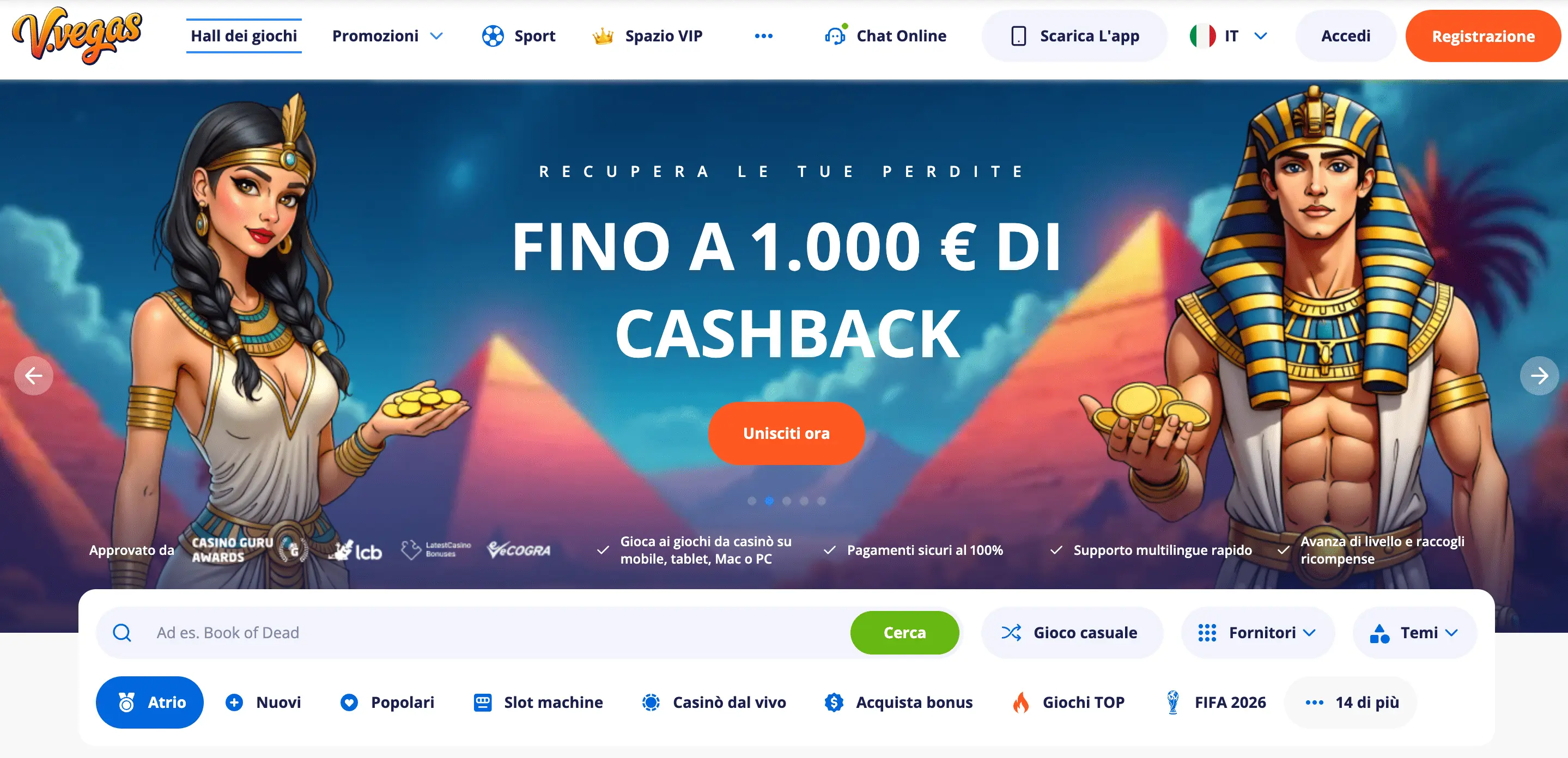 V.Vegas - migliori casino onlines